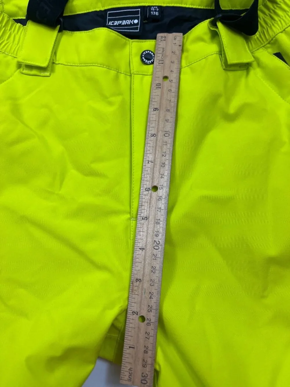 Icepeak Youth Snow Pants W/ Suspenders Neon Yellow Waterproof Size 16 15+